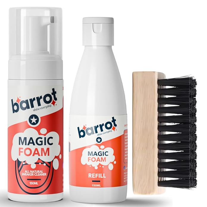 BARROT Magic Foam Sneaker Cleaning Kit | Includes 150ml Magic Foam 150 ML Refill, Pocket Brush