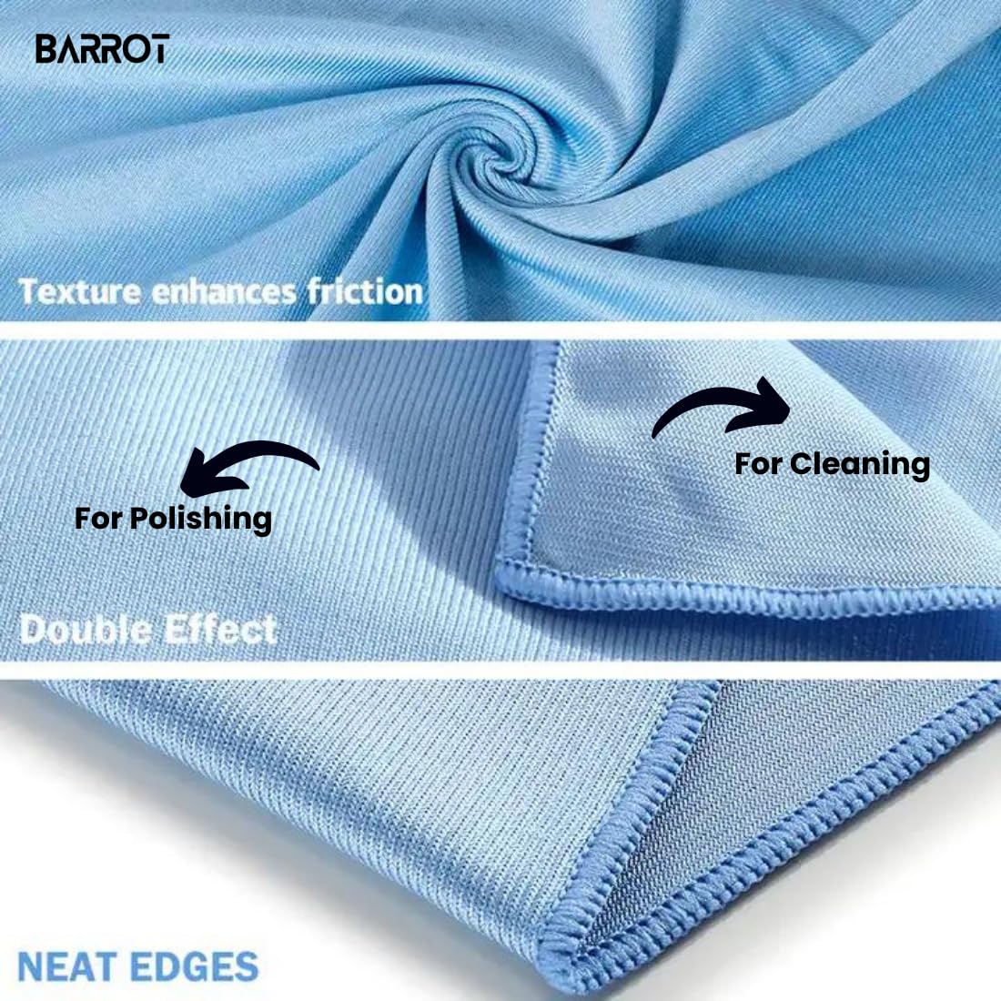 BARROT Screen & Lens Cleaning Microfiber (Pack of 2) | Designed for Apple Devices | Anti-Scratch, Streak & Lint-Free | 30x30cm