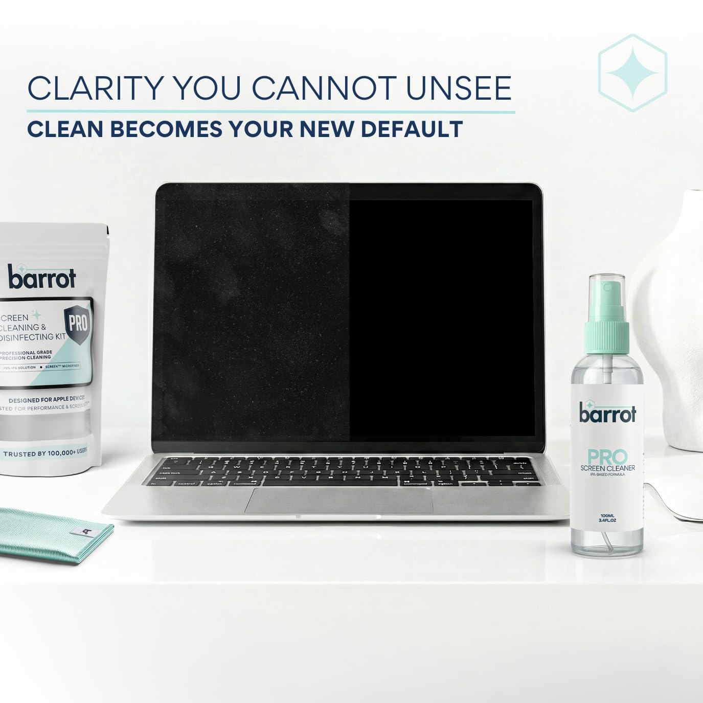 BARROT Screen Cleaning Kit (100ml)- Designed For Apple & Other Devices | IPA Based