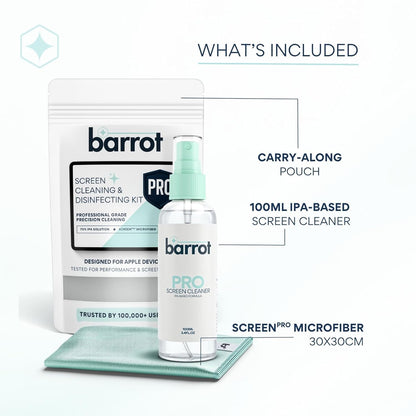 BARROT Screen Cleaning Kit (100ml)- Designed For Apple & Other Devices | IPA Based