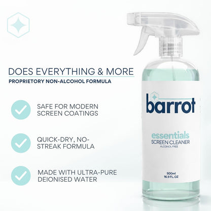 BARROT TV & Laptop Screen Cleaning Kit (500ml) | Designed for OLEDs/LCDs/LEDs/PLASMAs/QLED Non-Touch Screens