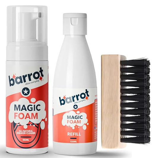 BARROT Magic Foam Sneaker Cleaning Kit | Includes 150ml Magic Foam 150 ML Refill, Pocket Brush