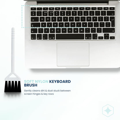 BARROT Essentials Mini Device Cleaning Kit | Designed for Laptops, Mobiles, Tablets, Camera Lenses, Earbuds & More | Includes 50ML Screen Cleaner, 3X Precision Brushes  20x20CM Premium Microfiber