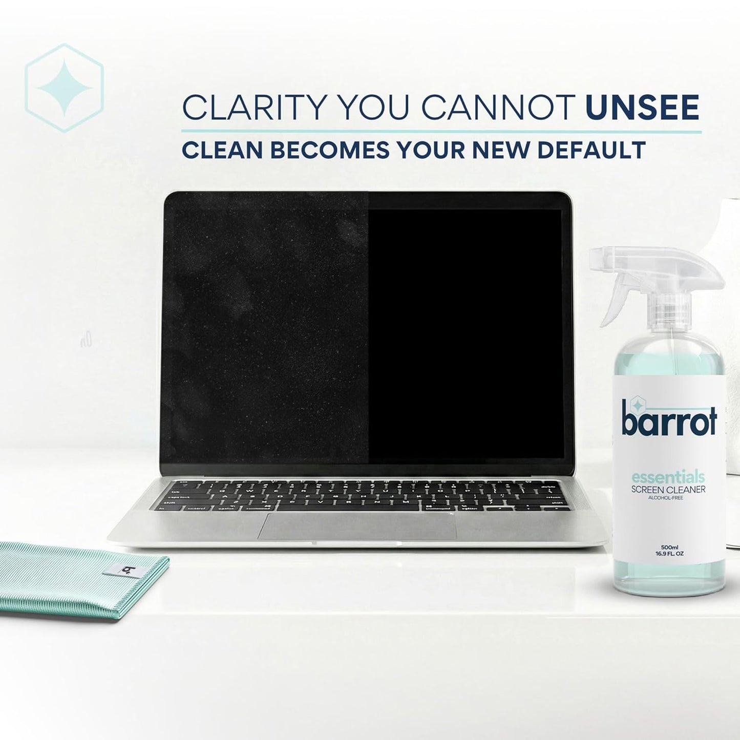 BARROT TV & Laptop Screen Cleaning Kit (500ml) | Designed for OLEDs/LCDs/LEDs/PLASMAs/QLED Non-Touch Screens